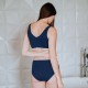 CHLOÉ TAILLE HAUTE- MARINE-ÉCRU