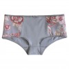 Culotte boxer CAMILLA coton bio gris fleurs