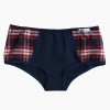 Culotte boxer CAMILLA coton bio marine/ écossais