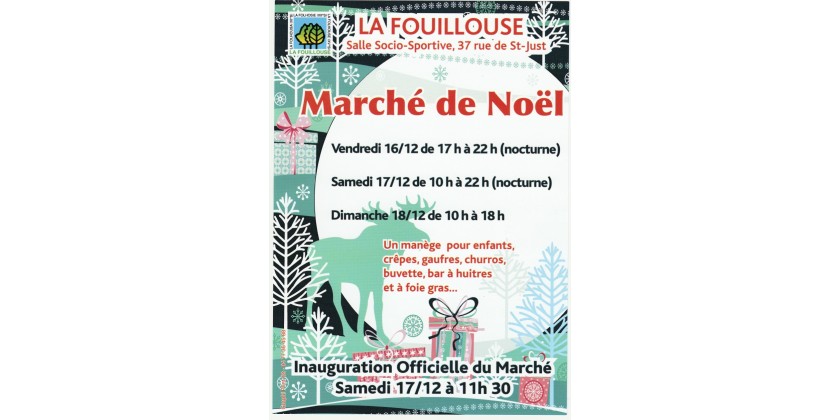 Marché de Noël à la Fouillouse, 16, 17 & 18 décembre (commune toute proche de Saint-Etienne (42) )